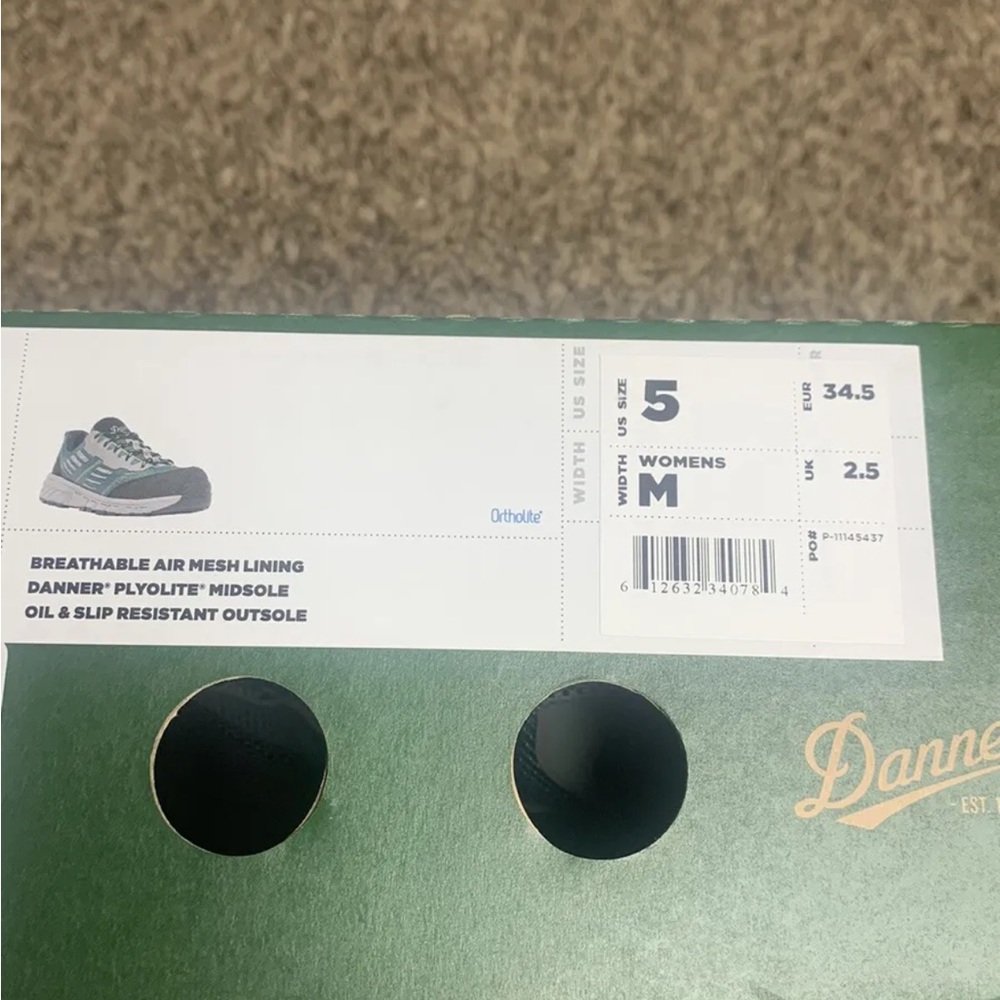 NWT Women’s Danner Run Time 3” Teal NMT Safety Toed Work Shoes Sz‎ 5 - Picture 8 of 8